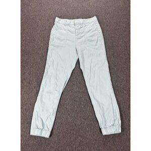 Frank & Eileen Pants Womens 4 Green Jameson Jogger Cotton Flax Stretch USA